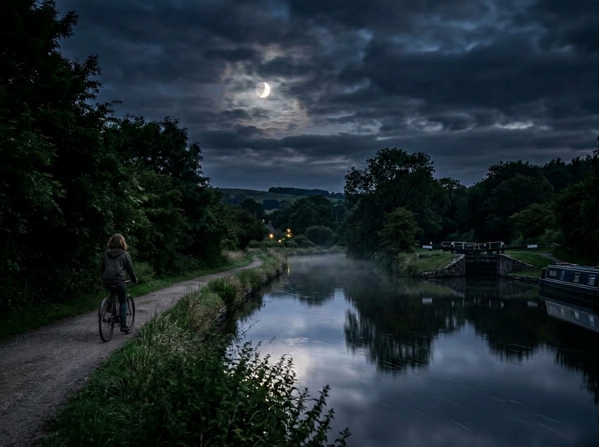 Lancaster Canal and Towpath at Night