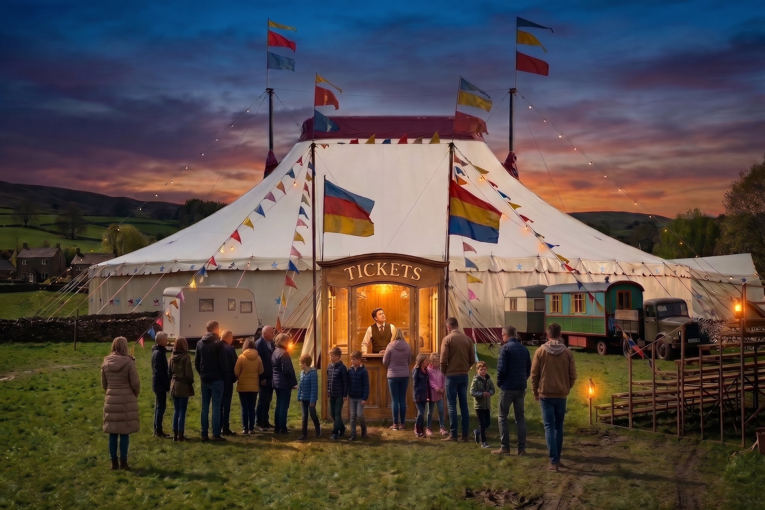 Traveling Circus Tent at Twilight